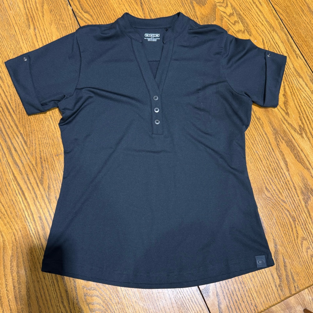 OGIO Gaze Linear Ladies’ Henley - Black Size Small
